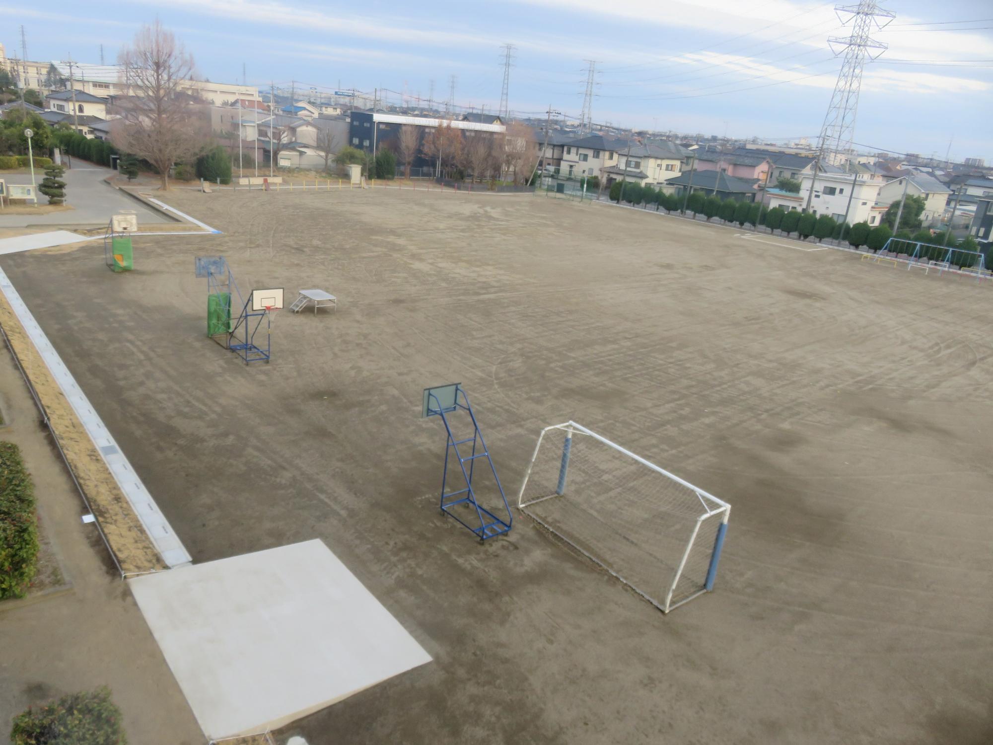 3流域貯留浸透事業 校庭貯留施設整備工事（西小学校）の完成写真