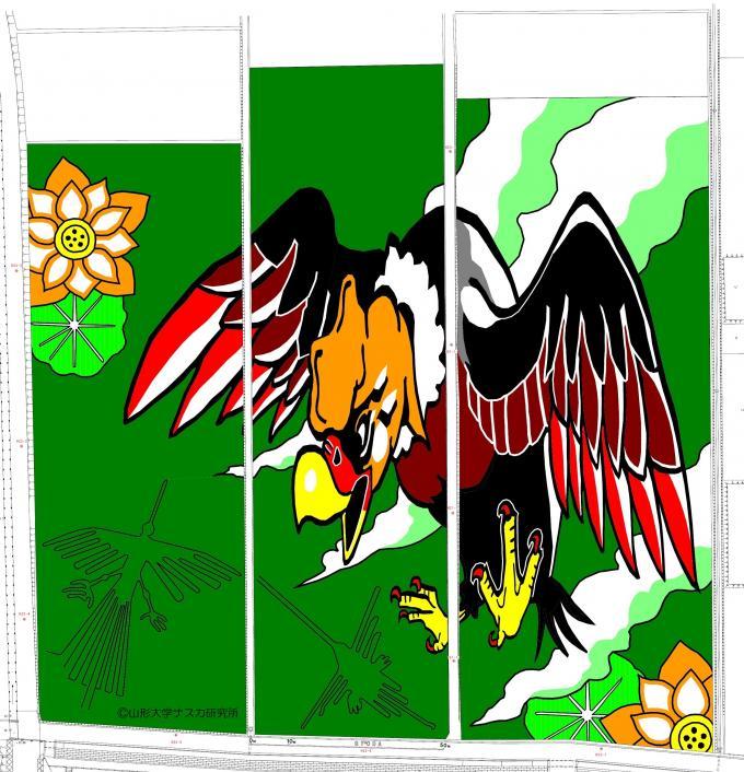 テーマデザイン「大いなる翼とナスカの地上絵」の上空から見たイメージ図