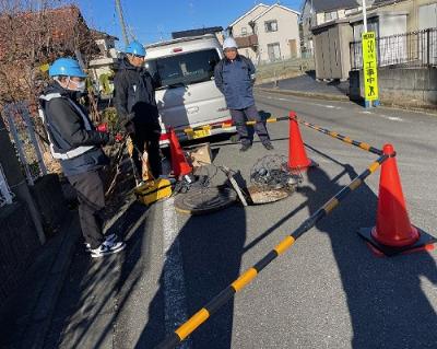 調査調査中の状況