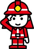 敬礼をしている消防のキャラクターのイラスト