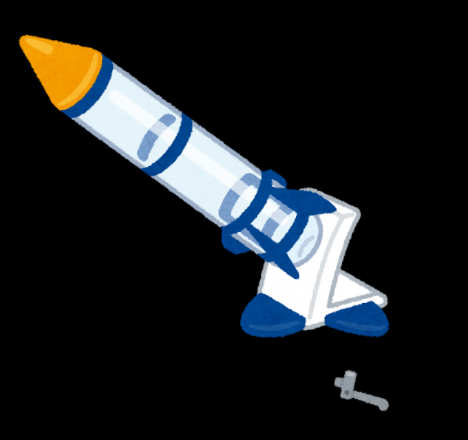 ペットボトルロケットのイラストの画像