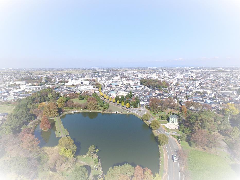 中心市街地遠景（水城公園側から）